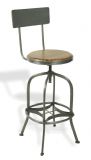 Harlem Industrial High Back Swivel Bar Stool